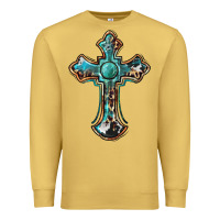 Antique Gold western cross Premium Sweatshirt - BarkalooDesign