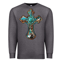Charcoal Heather western cross Premium Sweatshirt - BarkalooDesign
