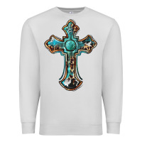 Dove Grey western cross Premium Sweatshirt - BarkalooDesign