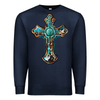 Navy western cross Premium Sweatshirt - BarkalooDesign