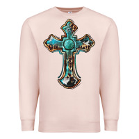 Pale Pink western cross Premium Sweatshirt - BarkalooDesign