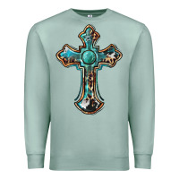 Seafoam western cross Premium Sweatshirt - BarkalooDesign