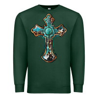 Sports Green western cross Premium Sweatshirt - BarkalooDesign