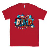 Red American Dad  4th of july Classic Tee - CowGirlArtShop