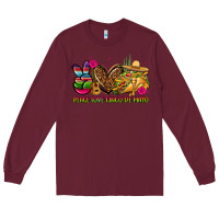 Burgundy peace love cinco de mayo Long Sleeve Tee - CTS Tumbler Store