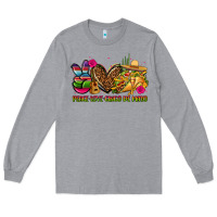 Heather Grey peace love cinco de mayo Long Sleeve Tee - CTS Tumbler Store