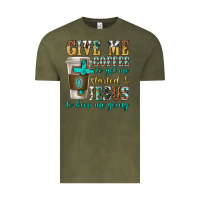 Vintage Olive give me coffee to get me started Vintage Tee - texasbilliewilder