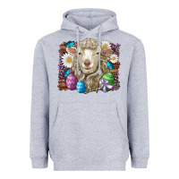 Heather Grey easter sheep eggs butterfly daisys leopard glitter wooden Heavyweight Hoodie - Artiststas