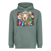 Sage easter sheep eggs butterfly daisys leopard glitter wooden Heavyweight Hoodie - Artiststas