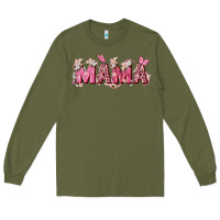 Army Green pink flowers mama Long Sleeve Tee - Zillion Design Studio