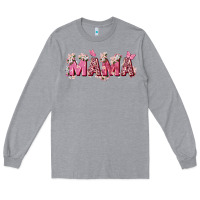 Heather Grey pink flowers mama Long Sleeve Tee - Zillion Design Studio