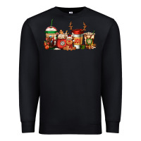 Black Reindeer Christmas Coffee Cups Premium Sweatshirt - Jasminsmagicworld