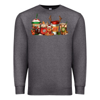 Reindeer Christmas Coffee Cups Premium Sweatshirt | Teevron
