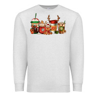 Oatmeal Heather Reindeer Christmas Coffee Cups Premium Sweatshirt - Jasminsmagicworld
