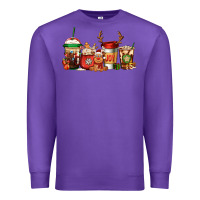 Purple Reindeer Christmas Coffee Cups Premium Sweatshirt - Jasminsmagicworld