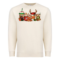 Sandshell Reindeer Christmas Coffee Cups Premium Sweatshirt - Jasminsmagicworld