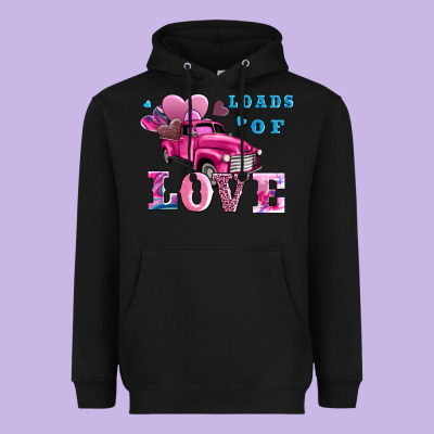 Loads Of Love Wıth Truck Heavyweight Hoodie Designed By Adodesignshop