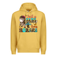 Antique Gold just a girl who loves horses Premium Hoodie - NancyCooperArtShop