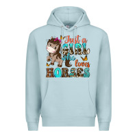 Blue Mist just a girl who loves horses Premium Hoodie - NancyCooperArtShop