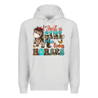 Dove Grey just a girl who loves horses Premium Hoodie - NancyCooperArtShop