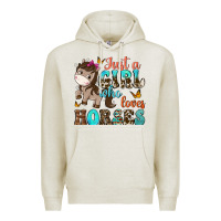 Oatmeal Heather just a girl who loves horses Premium Hoodie - NancyCooperArtShop