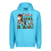 Ocean Blue just a girl who loves horses Premium Hoodie - NancyCooperArtShop