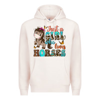 Pale Pink just a girl who loves horses Premium Hoodie - NancyCooperArtShop