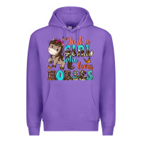 Purple just a girl who loves horses Premium Hoodie - NancyCooperArtShop