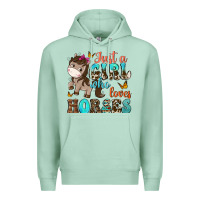 Seafoam just a girl who loves horses Premium Hoodie - NancyCooperArtShop