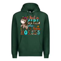 Sports Green just a girl who loves horses Premium Hoodie - NancyCooperArtShop
