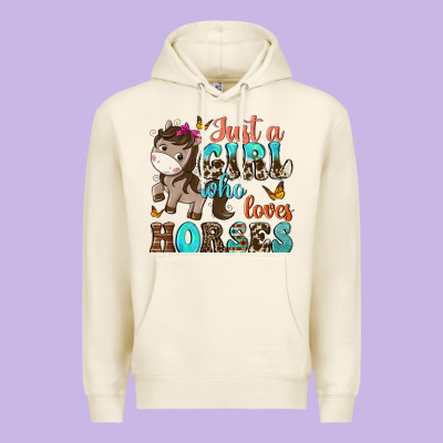 Just A Girl Who Loves Horses Premium Hoodie Designed By Nancycooperartshop