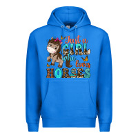 True Royal just a girl who loves horses Premium Hoodie - NancyCooperArtShop