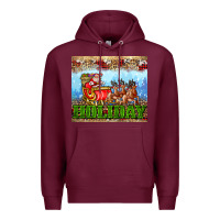 Burgundy holiday and santa. claus Premium Hoodie - AdoDesignShop
