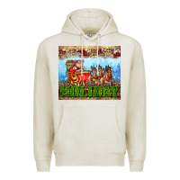 Oatmeal Heather holiday and santa. claus Premium Hoodie - AdoDesignShop