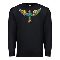 Black western cross wings Premium Sweatshirt - BarkalooDesign
