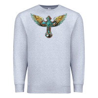 Heather Grey western cross wings Premium Sweatshirt - BarkalooDesign
