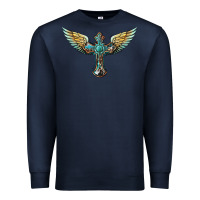 Navy western cross wings Premium Sweatshirt - BarkalooDesign