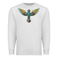 Oatmeal Heather western cross wings Premium Sweatshirt - BarkalooDesign