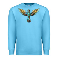 Ocean Blue western cross wings Premium Sweatshirt - BarkalooDesign