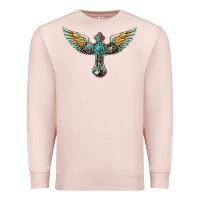 Pale Pink western cross wings Premium Sweatshirt - BarkalooDesign