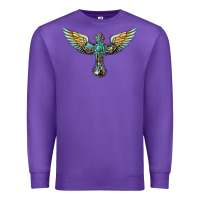Purple western cross wings Premium Sweatshirt - BarkalooDesign