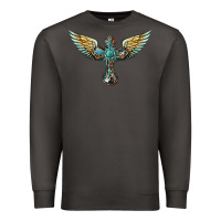 Smoke western cross wings Premium Sweatshirt - BarkalooDesign
