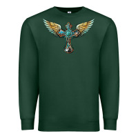 Sports Green western cross wings Premium Sweatshirt - BarkalooDesign