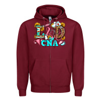 Burgundy labor and delivery cna Zipper Hoodie - JahusDesignShop