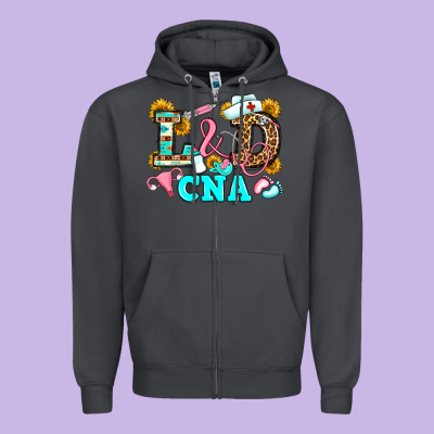 Labor And Delivery Cna Zipper Hoodie Designed By Jahusdesignshop