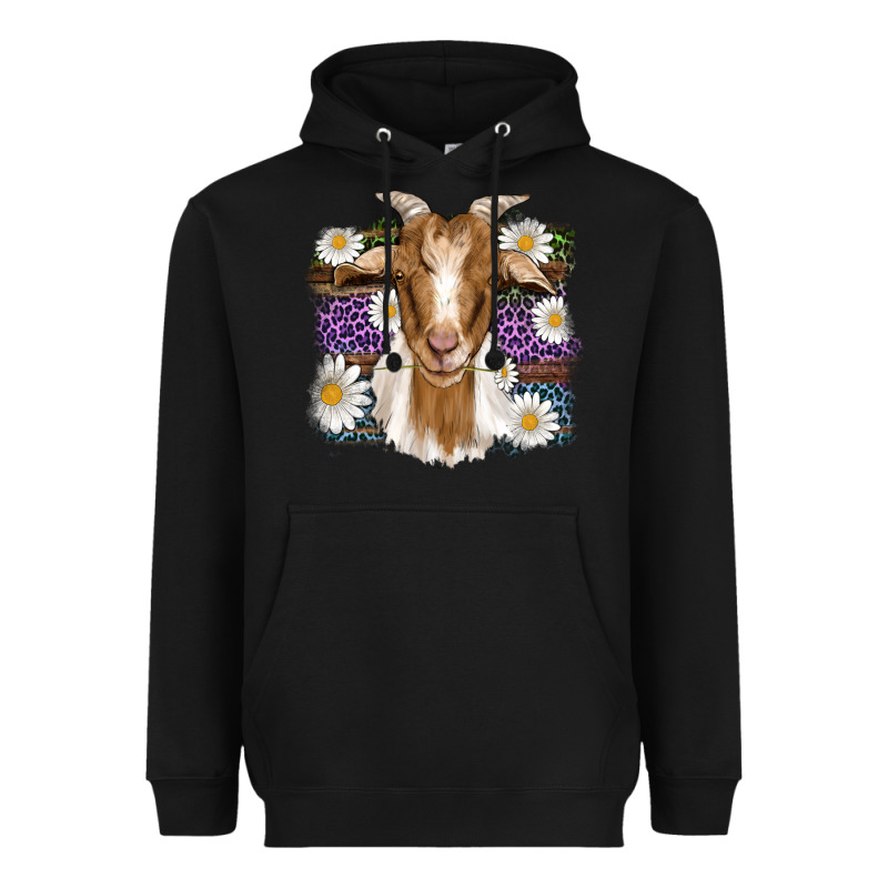 Easter Goat Daisys Leopard Wooden Heavyweight Hoodie by Artiststas | Teevron
