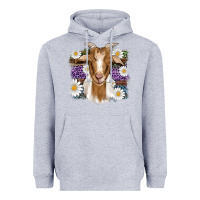 Heather Grey easter goat daisys leopard wooden Heavyweight Hoodie - Artiststas
