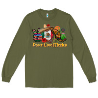 Army Green peace love mexico Long Sleeve Tee - CTS Tumbler Store