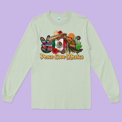 Peace Love Mexico Long Sleeve Tee Designed By Cts Tumbler Store