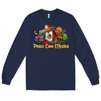 Navy peace love mexico Long Sleeve Tee - CTS Tumbler Store